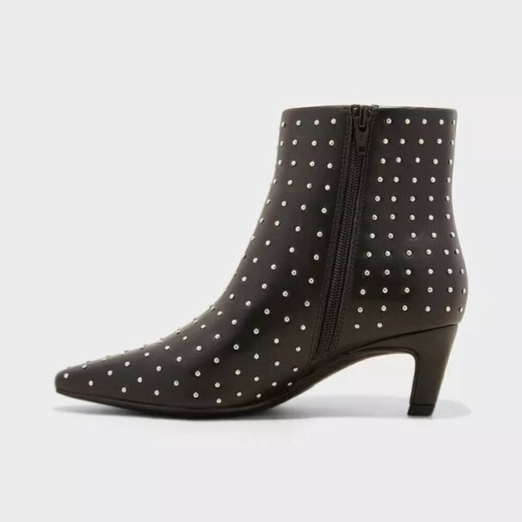 Universal Thread Women's Taylor Jet Studded Kitten Heel Ankle Boots - Picture 2 of 4